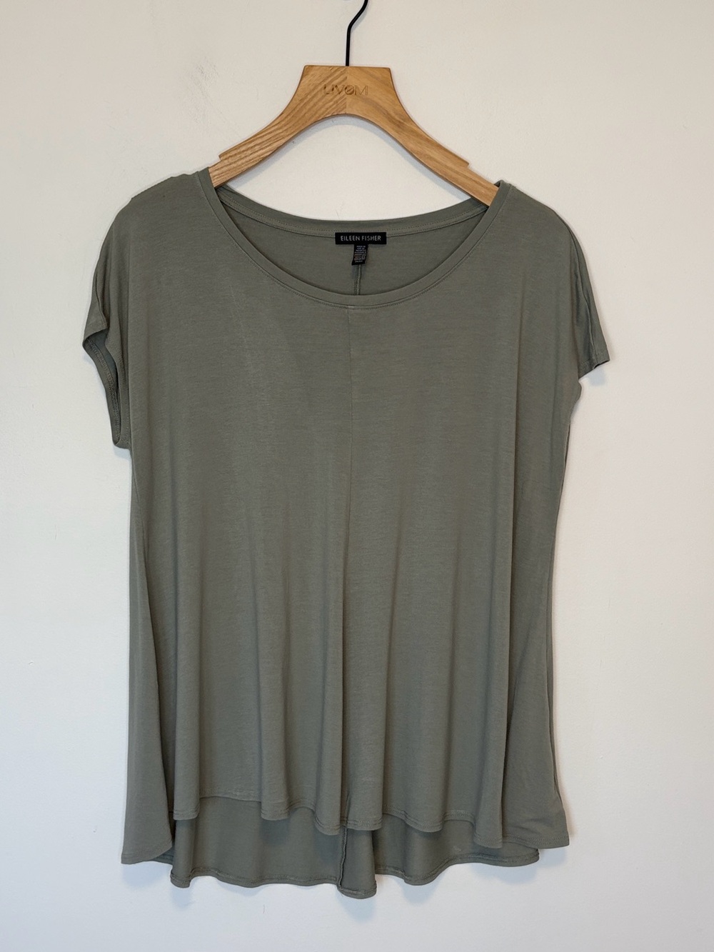 Eileen Fisher Sage Green Short Sleeve Swing Top